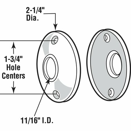 Prime-Line Door Knob Roset 2.25 Brs E 2282